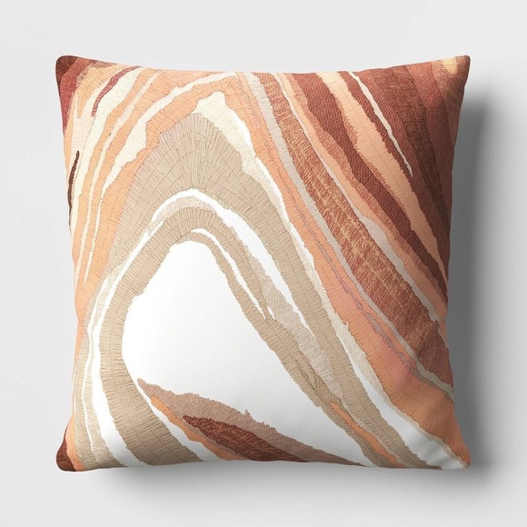 Other - Tonal Patterned Chunky Embroidered Cotton Square Throw Pillow - Threshold™
